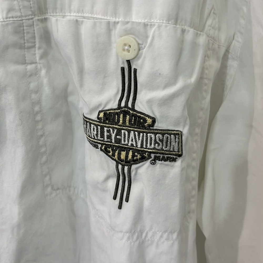 Harley Davidson White Button Down - image 3